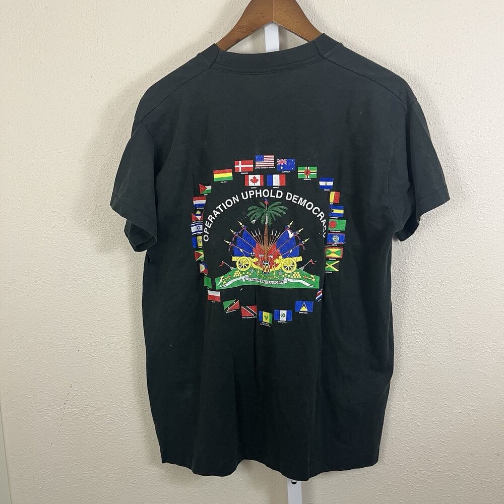 Vintage 90s Operation Uphold Democracy JTF Dragoon Tee Mens L Single Stitch